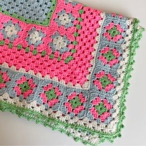 Vintage Crochet Floral Baby Blanket